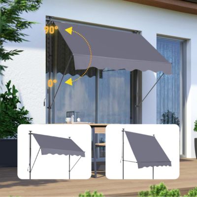 Streamdale 78" Manual Retractable Outdoor Sun Shade Awning