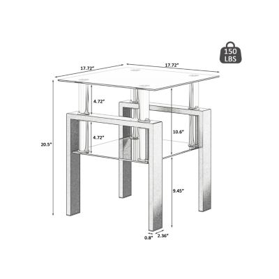 Modern Black Tempered Glass End Tables