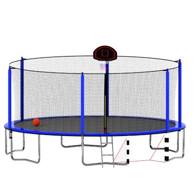 Streamdale 16FT Trampoline w/ Basketball, Ladder, Enclosure & Soccer Goal