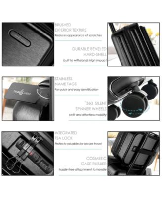 22" Hard Shell Lightweight Carry On Luggage Airline Approved with Smart Organization and Attachable Cosmetic Case