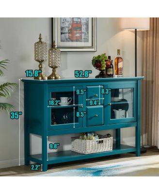 Modern 52" Sideboard with Adjustable Shelves & 2 Doors