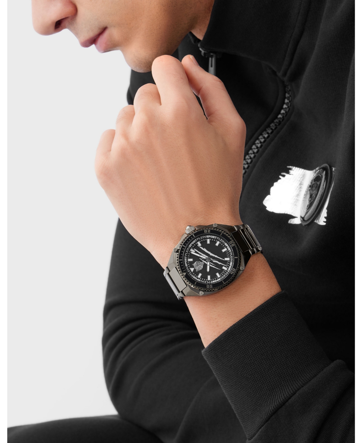Plein Sport Men's Thunder Force Three Hand QuartzStainless Steel 47MM - Black