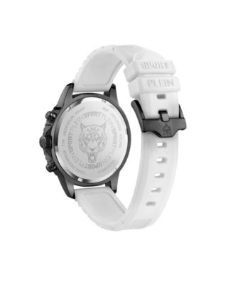 Men's Glam Chrono Chronograph Quartz White Silicone 44MM