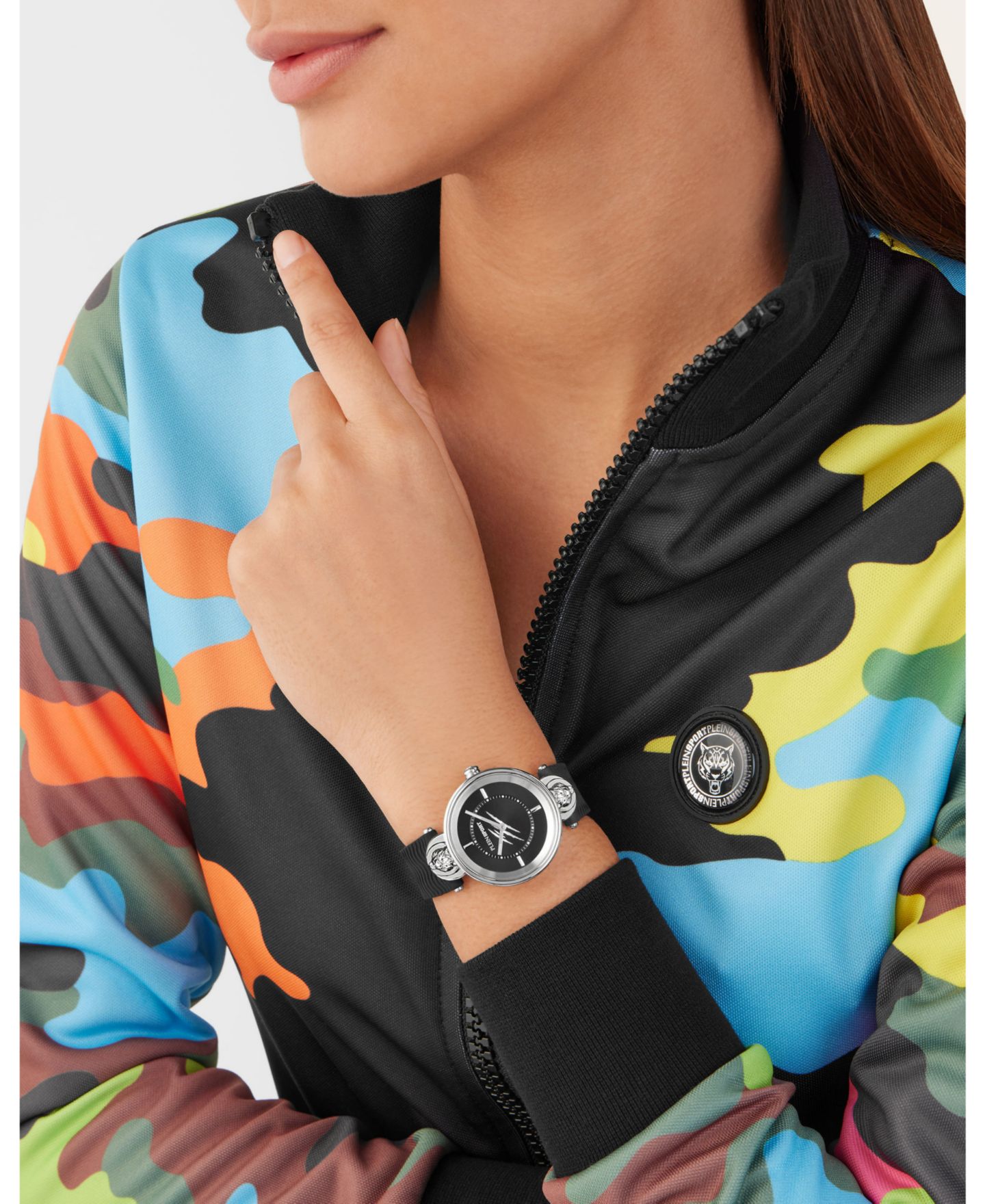 Женские часы Plein Sport Supernova, чёрный силиконовый ремешок, 34 мм — фото 5