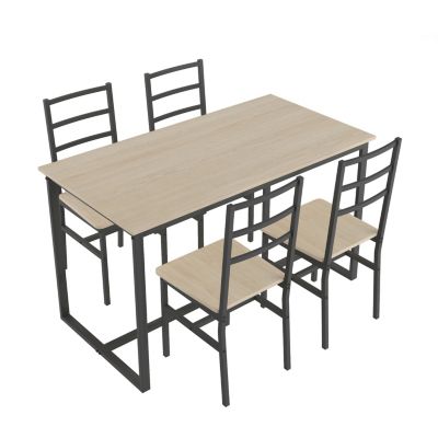 Industrial Style 5-Piece Table and Chair Set