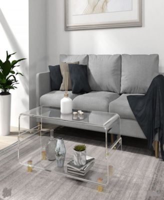 Fox Hill Trading Steven 39" Waterfall Acrylic Coffee Table