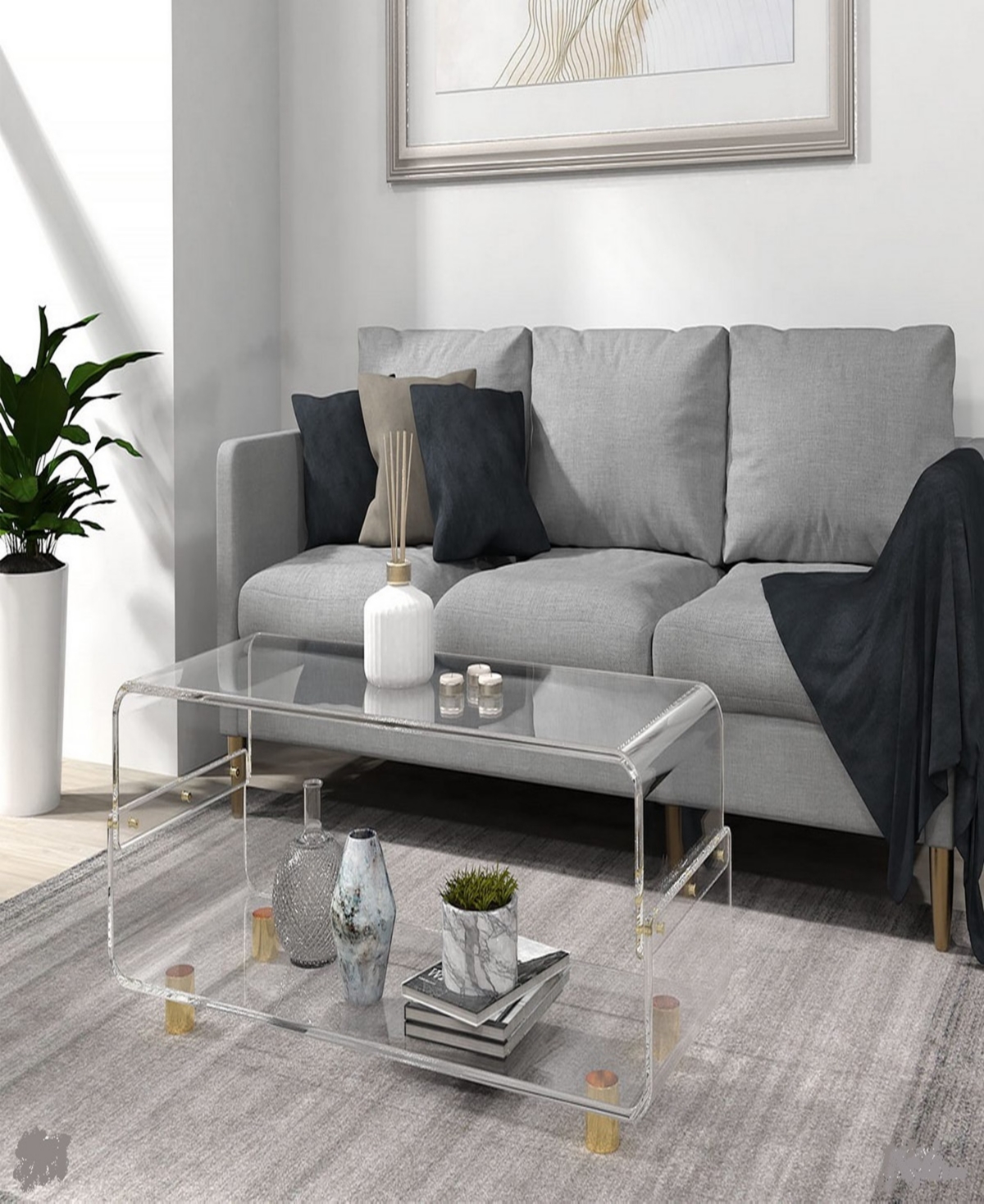 Foxhill Trading Fox Hill Trading Steven 39" Waterfall Acrylic Coffee Table In No Color