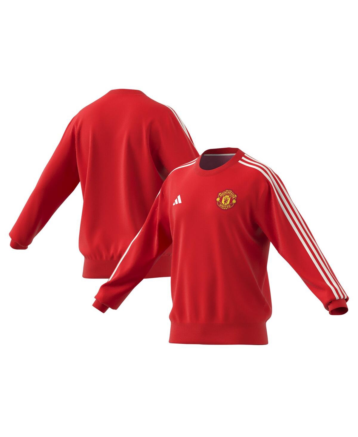 Adidas Originals Men's Red Manchester United Dna Pullover Sweatshirt