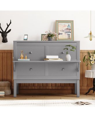  Gray Murphy Bed with USB Port and Shelves