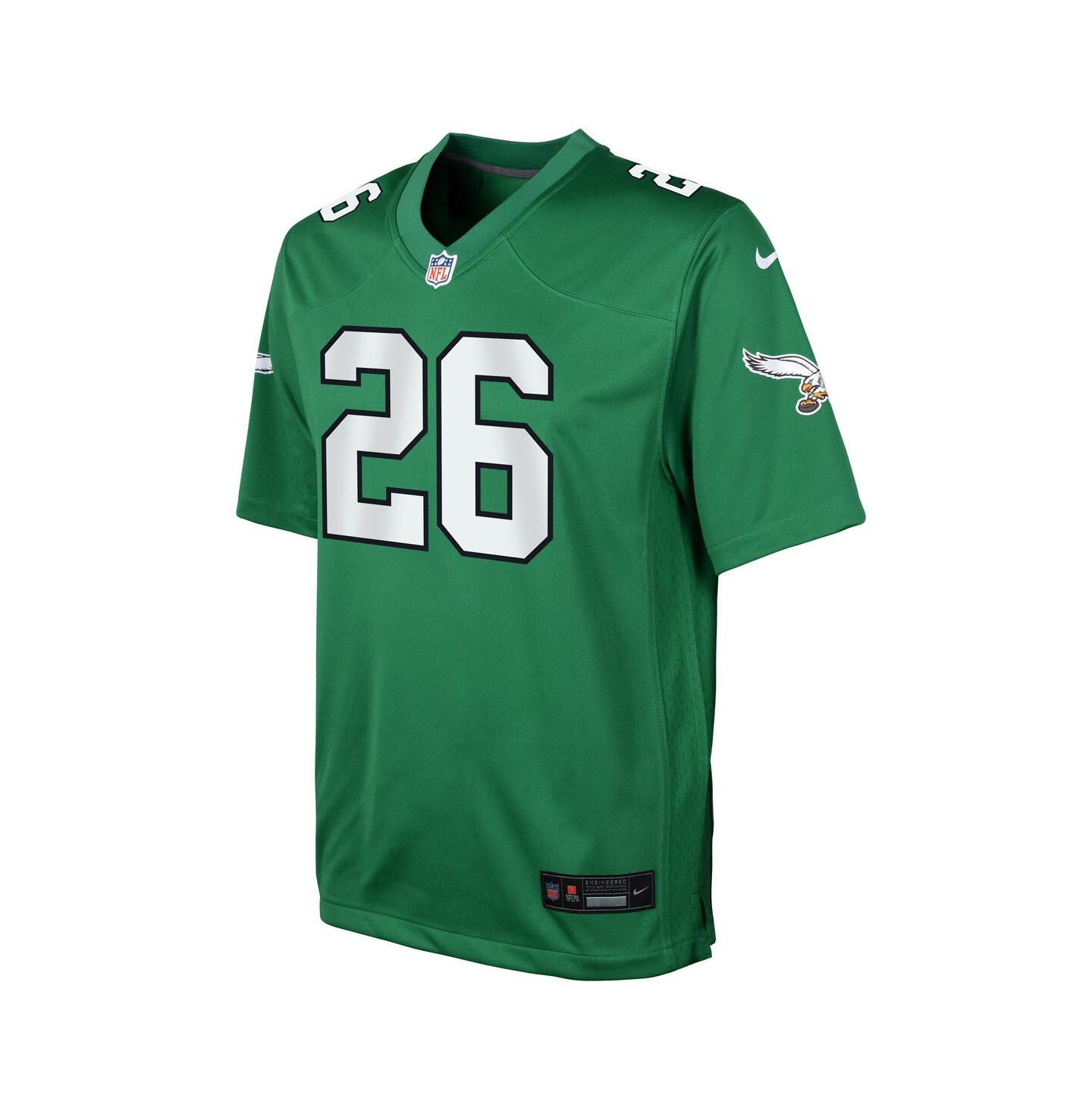 Детское джерси Nike Saquon Barkley Philadelphia Eagles Alternate Game Player, Kelly Green — фото 2