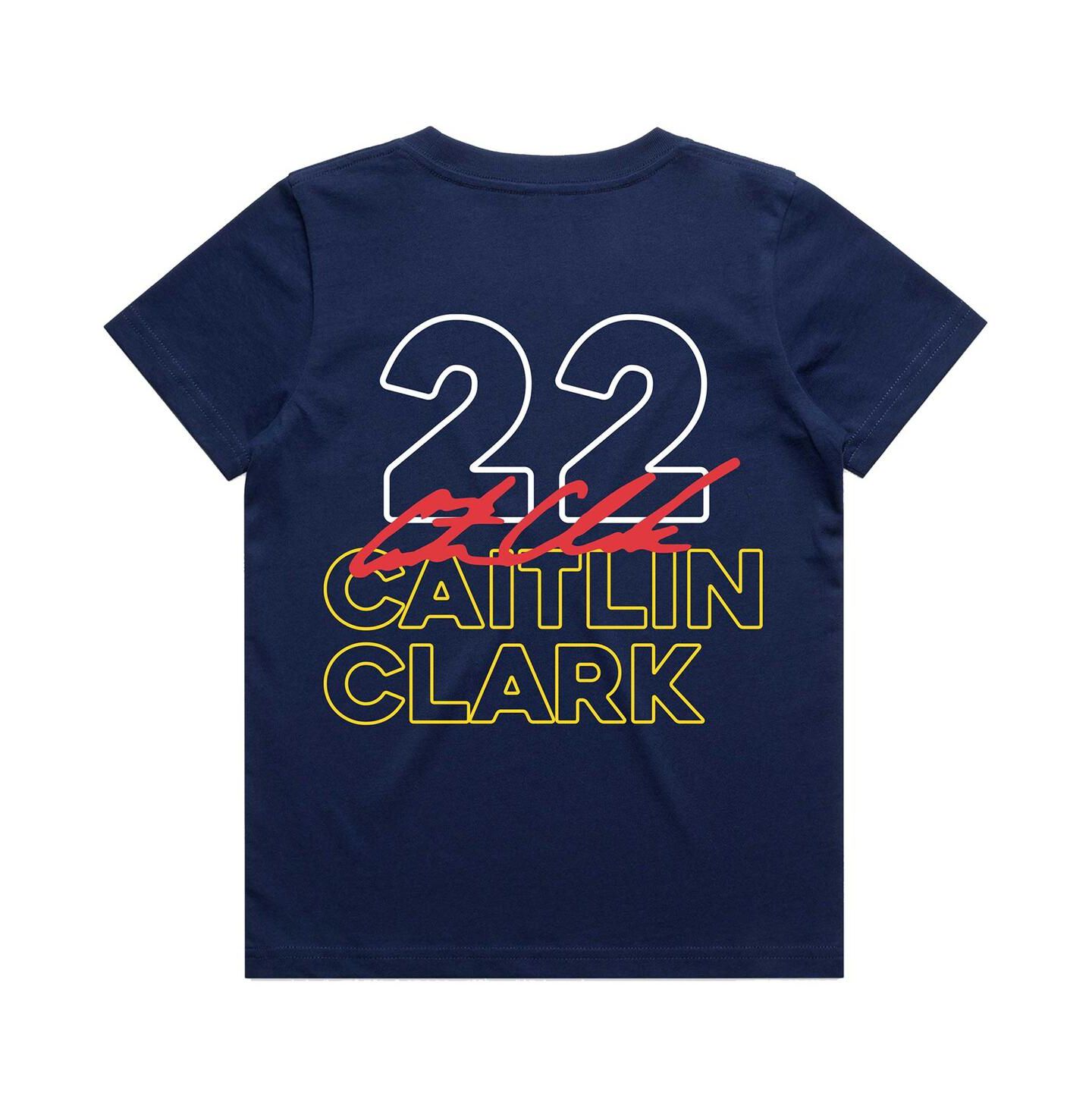 Детская футболка Round21 Caitlin Clark Navy Indiana Fever Player Signature — фото 2