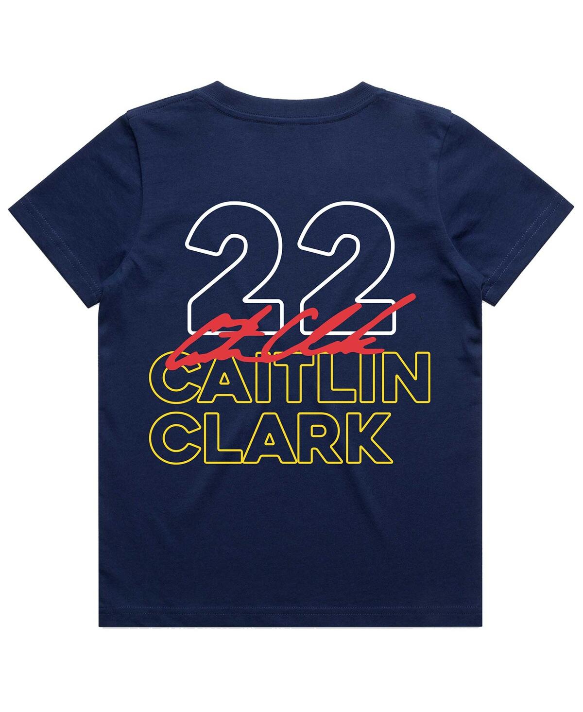 Round21 Big Boys And Girls Caitlin Clark Navy Indiana Fever Player Signature T-shirt In Navy