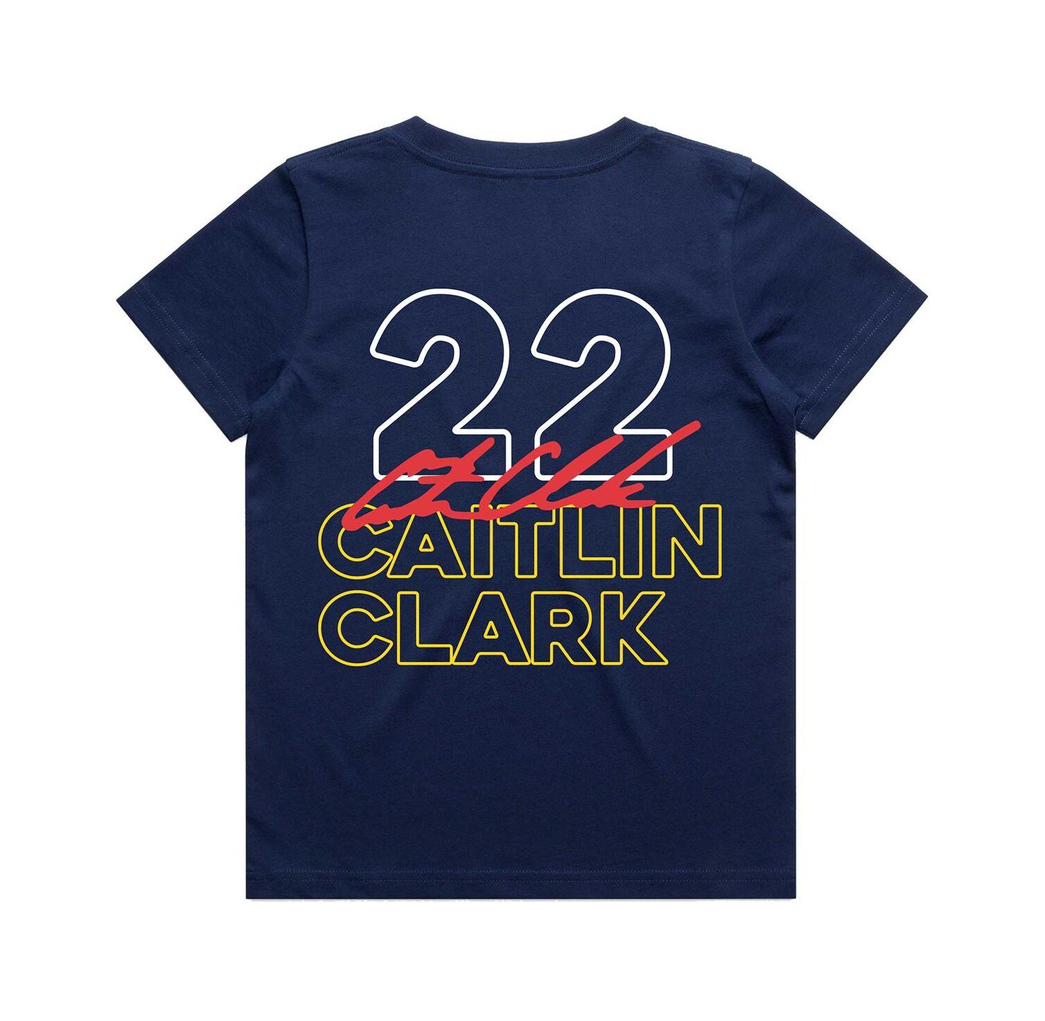 Big Boys and Girls Caitlin Clark Navy Indiana Fever Player Signature T-Shirt