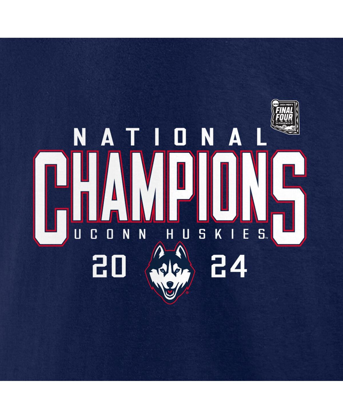Fanatics Men'sUConn Huskies 2024 Ncaa Men's Basketball National Champions Schedule T-Shirt - Navy