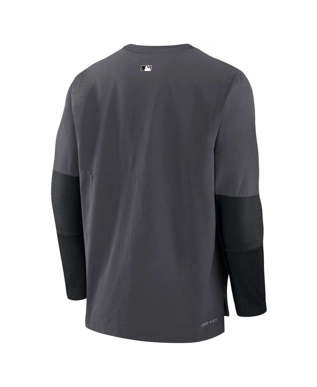 Nike Men'sNew York Mets 2024 City Connect Authentic Collection Player Tri-Blend Performance Pullover Jacket - Charcoal