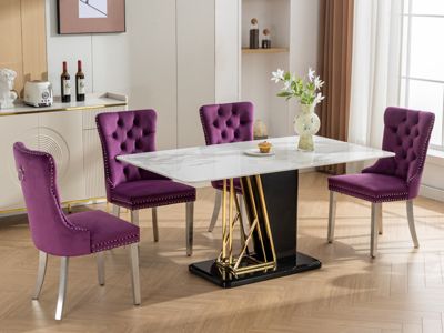 Streamdale Nikki Collection 2-Piece Purple Velvet Dining Chairs