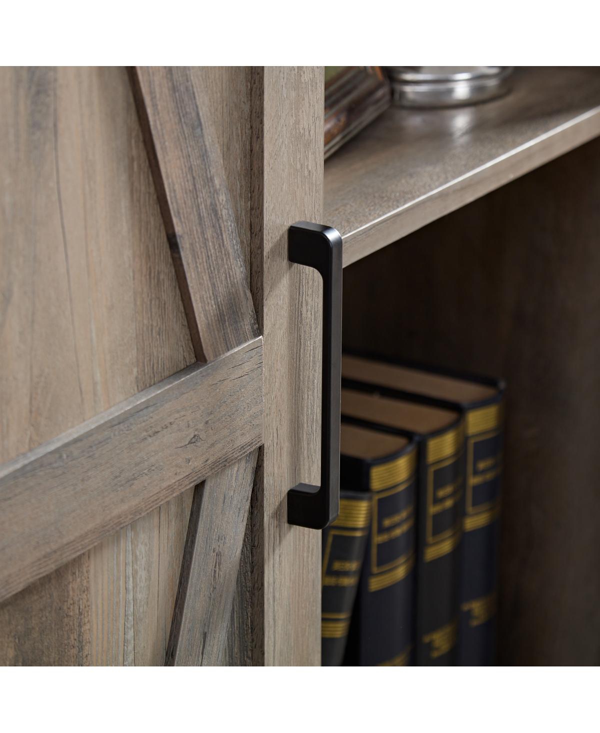 Simplie Fun Rustic farmhouse pantry cupboard with sliding barn doors