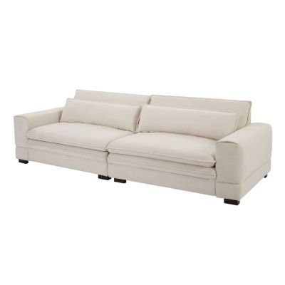 Modern Beige Upholstered Sofa for Multiple Spaces