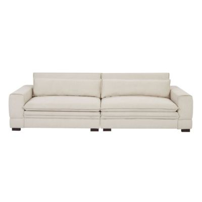 Modern Beige Upholstered Sofa for Multiple Spaces