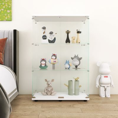 Glass Display Cabinet with 3 Shelves