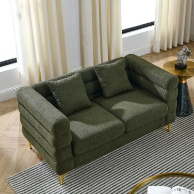 Streamdale Green Teddy 2 Seater Sectional Sofa
