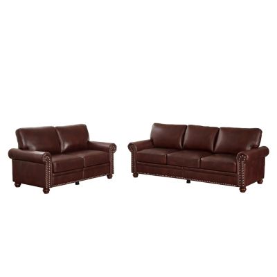 Living Room Sofa With Storage Sofa 2+3 Sectional Burgundy Faux Leather