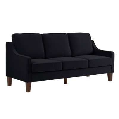 Modern Velvet 3-Seat Sofa with Removable Cushions