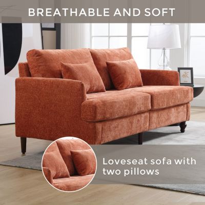 Modern Chenille 2-Seat Loveseat
