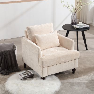 Wood Frame Armchair, Modern Accent Chair Lounge Chair For Living Room