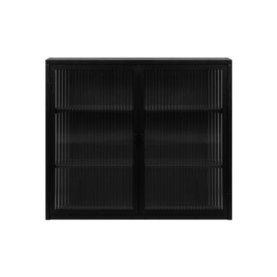 27.56" Glass Doors Modern Two-Door Wall Cabinet