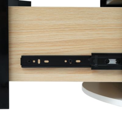 31.5" Round MDF Marble Pattern Storage Coffee Table