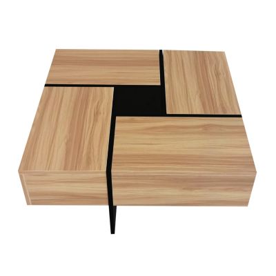 Modern Coffee Table with Hidden Storage & Sliding Top