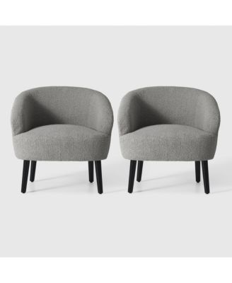 29" Wide Mid Century Modern Club Barrel Accent Armchair, Set of 2