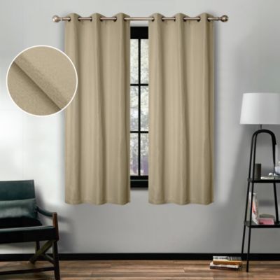 Linen-Inspired Classic Room Darkening Modern Fade Resistant 2-Piece Curtain Set with Grommet Header Top, 42" X 63"