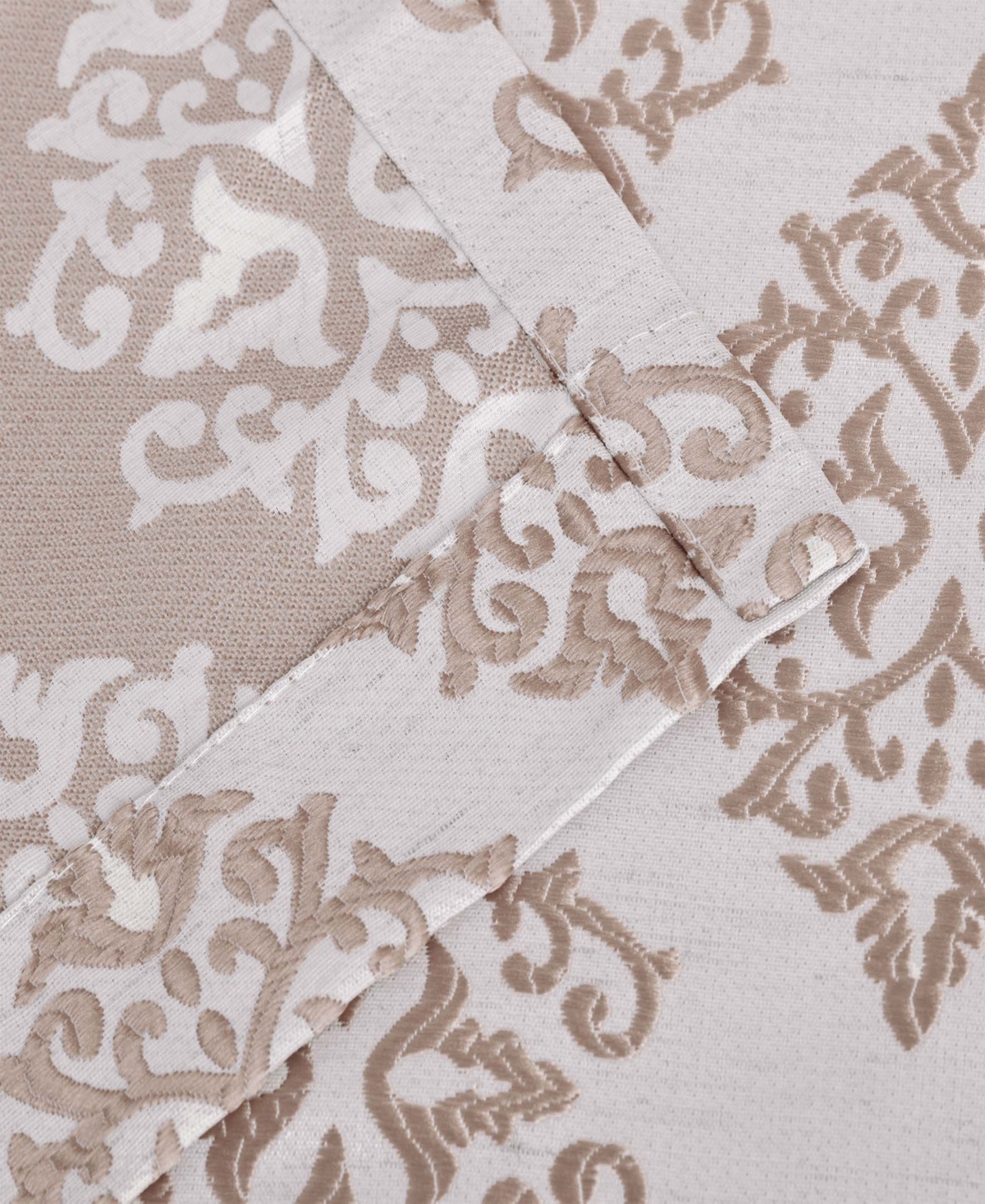 Superior Modern Venetian Damask Jacquard 2-Piece Curtain Panels with Grommet Header Top, 52