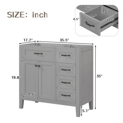  36" Bathroom Cabinet Base with Drawers