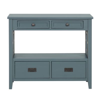 Farmhouse Console Table with Drawers & Shelf