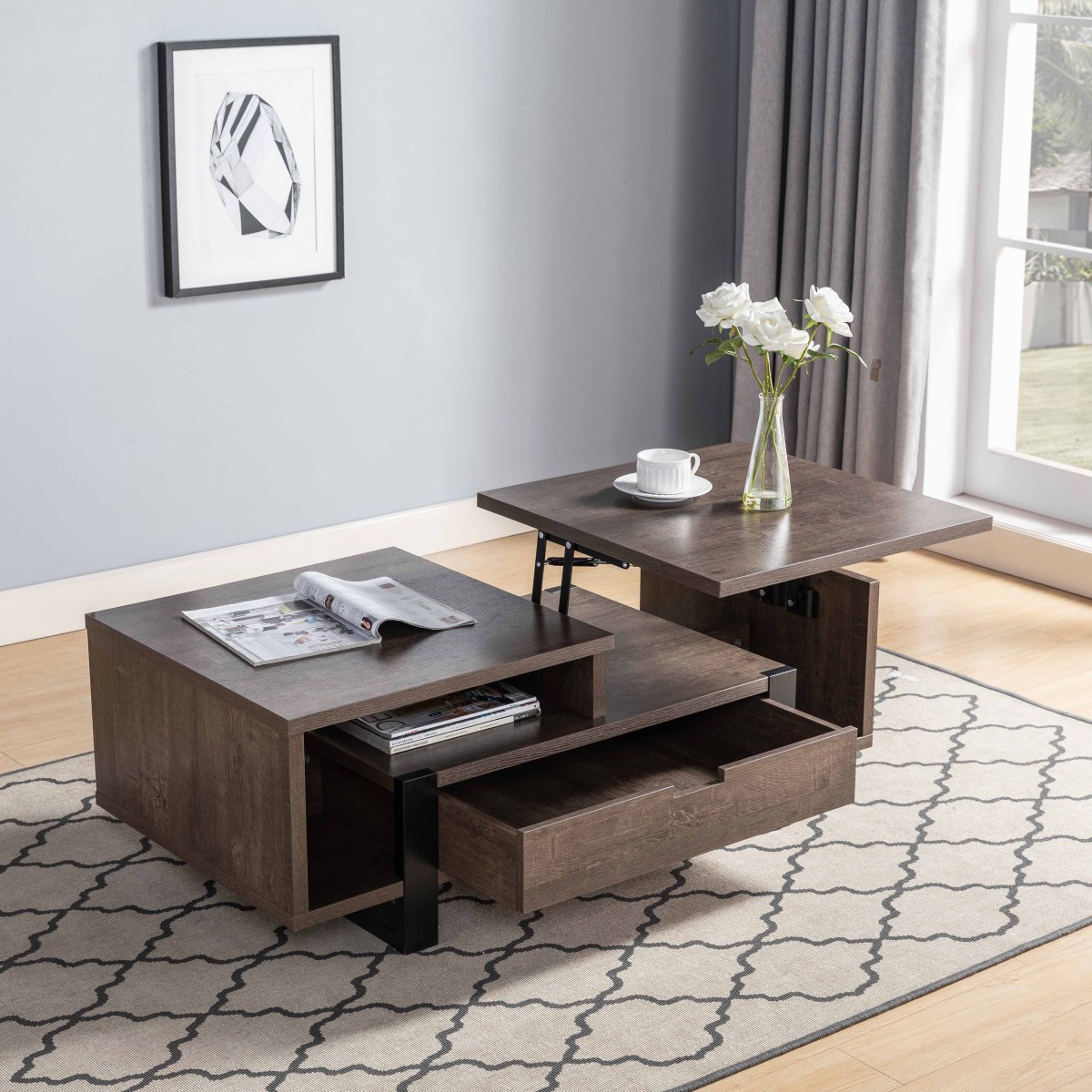 Streamdale Furniture Coffee TableOak Black - Walnut