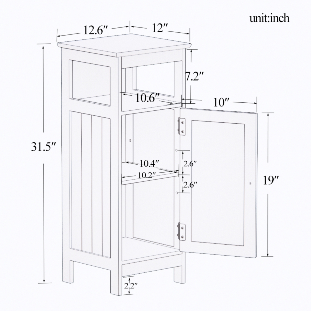 Bathroom Single Door Cabinet