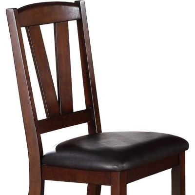 Streamdale Walnut Wood Framed Back Dining Chairs w/ Cushions (Set of 2)