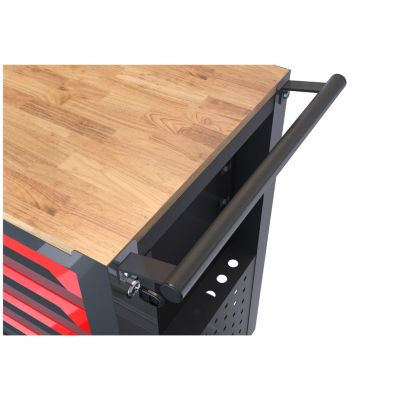 4 Drawers Multifunctional Tool Cart with Wheels and Wooden Top