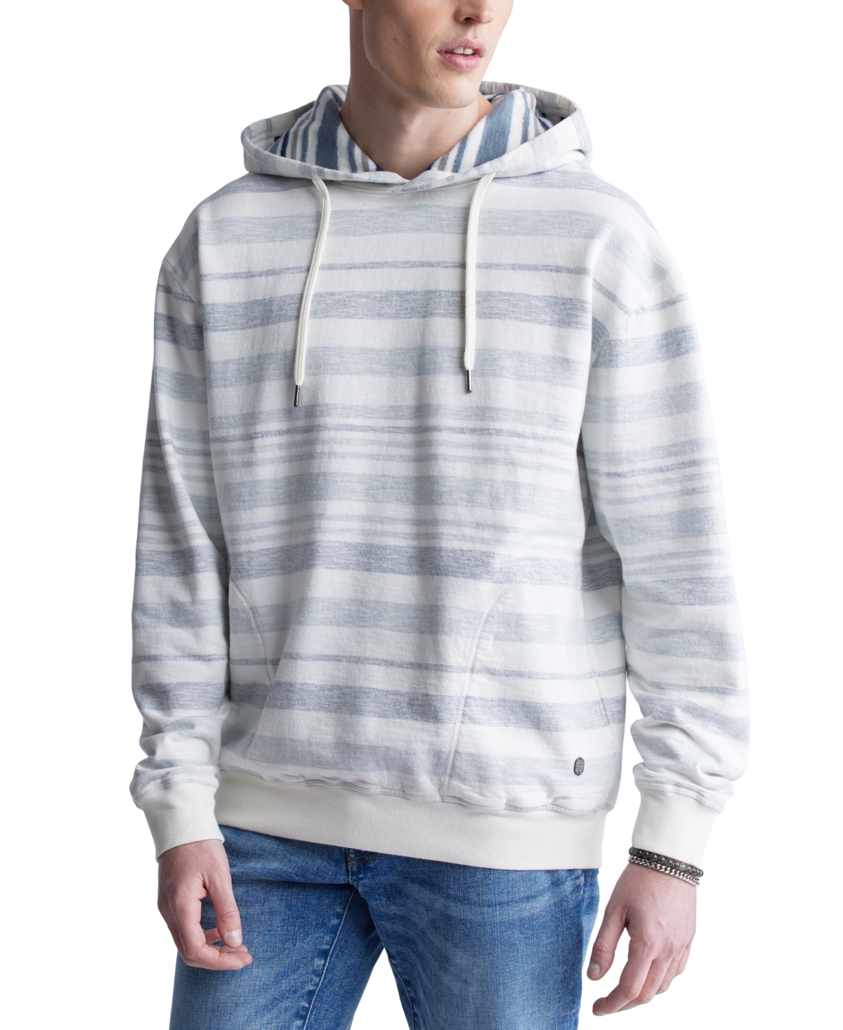 Buffalo David Bitton Men's Fazel Striped Long Sleeve Hoodie