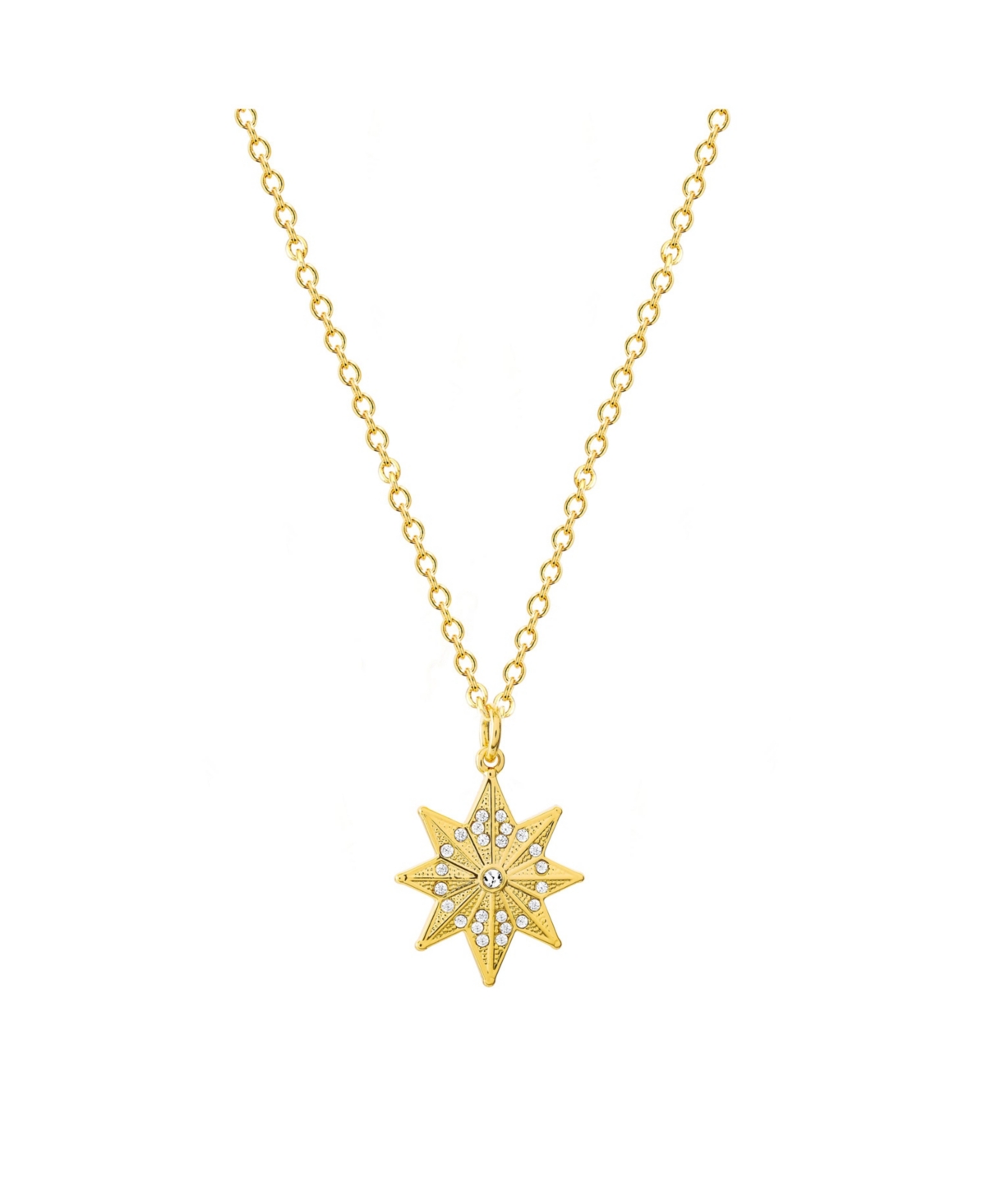 s Captain Hala Star Yellow Gold Plated Crystal Necklace, 18" chain - Gold tone