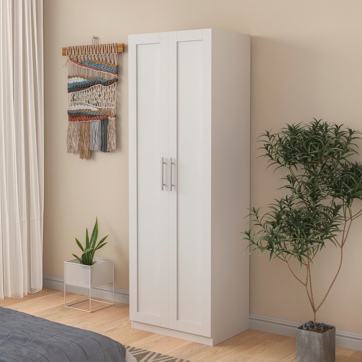 Streamdale 2-Door Kitchen and Wardrobe Cabinet with Partitions