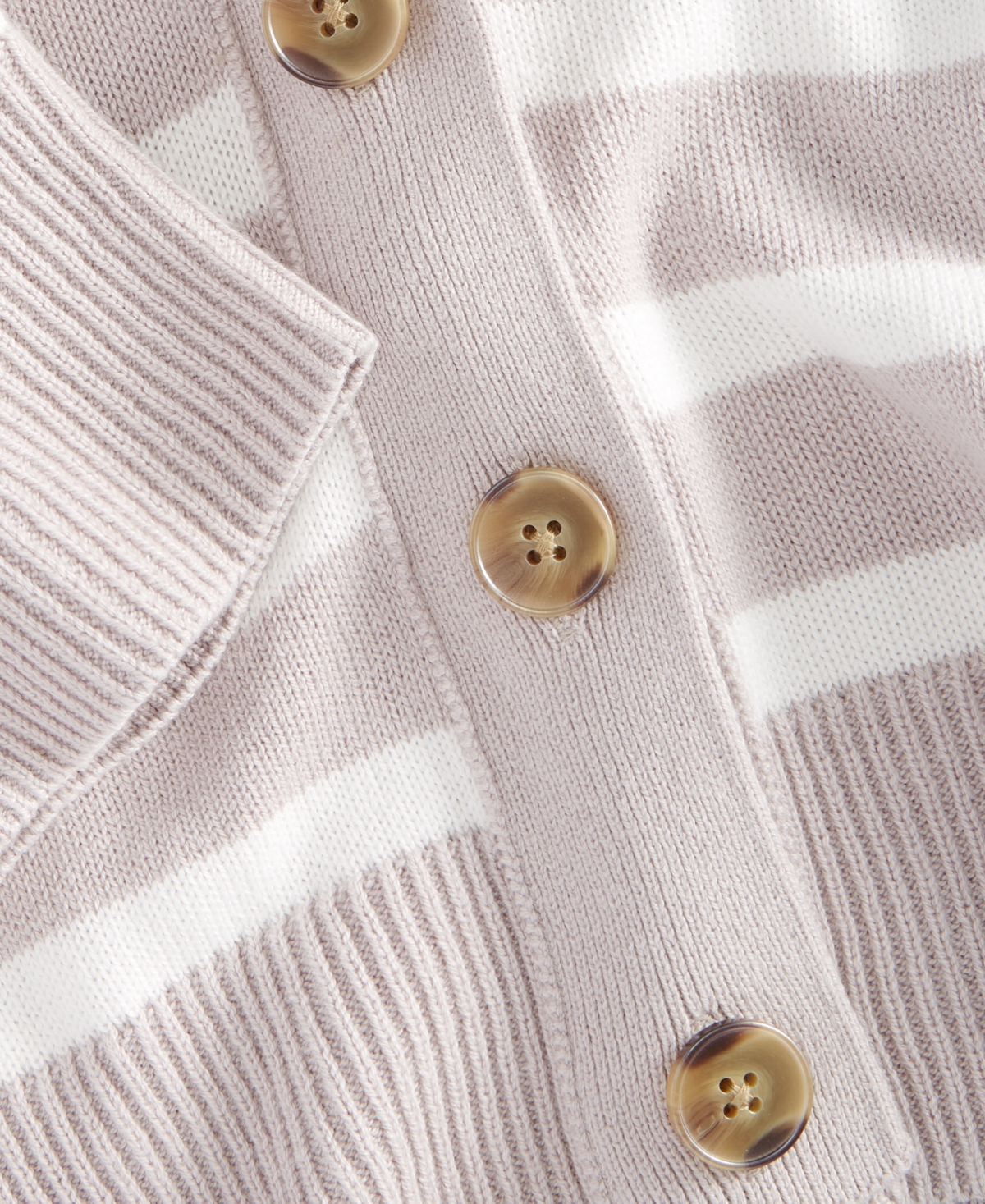 On 34th Women's V-neck Striped Cardigan, Created For Macy's In Intrepid Blue Combo