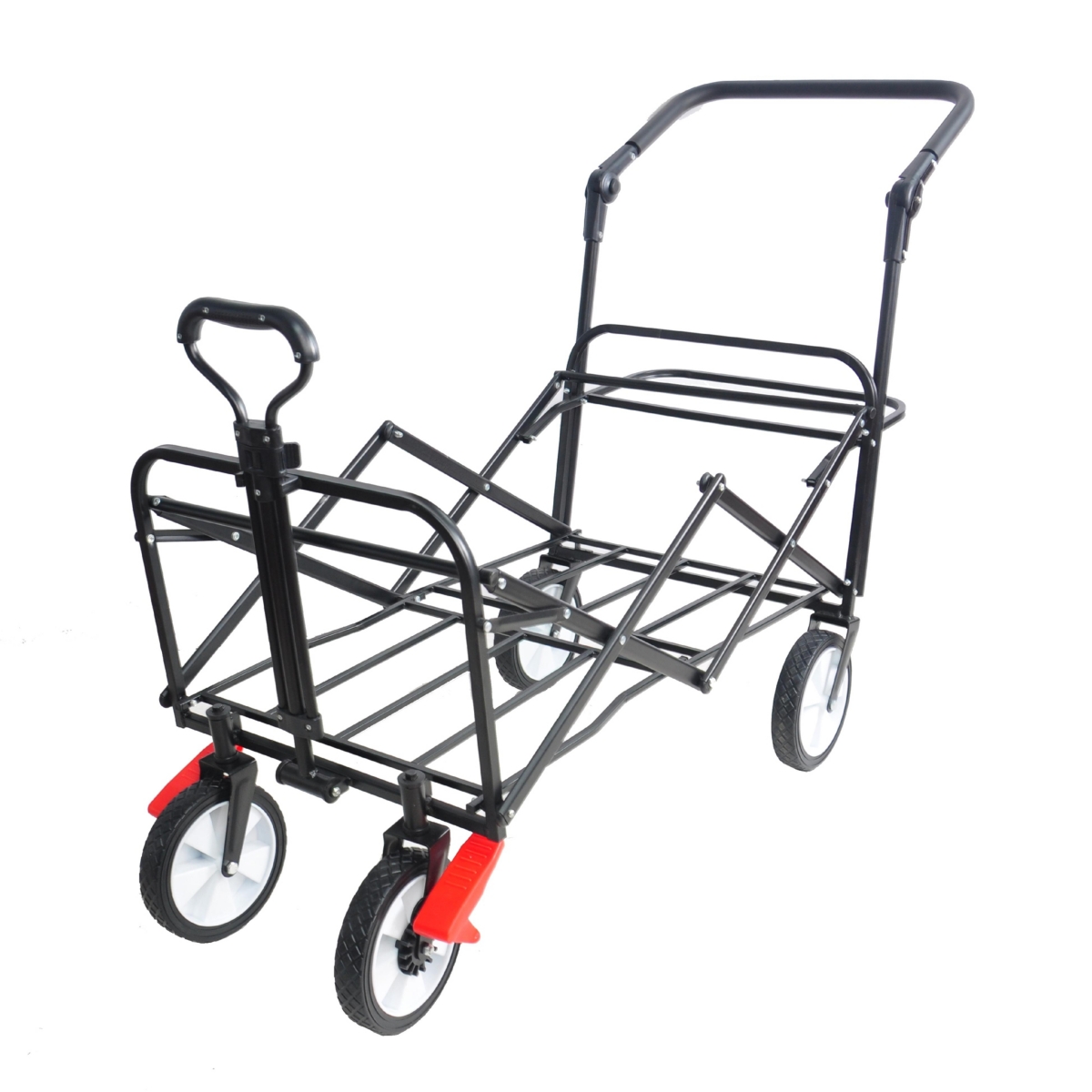 Streamdale Furniture Folding Wagon Collapsible Outdoor Utility Wagon, Heavy Duty Folding Garden Portable Hand Cart