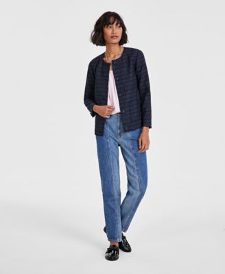 ジャケット PLAIN TWEED MULTICOLOR COLLARLESS JACKET (4423BO4366 980) Short tweed jacket Natural For Women | Maje