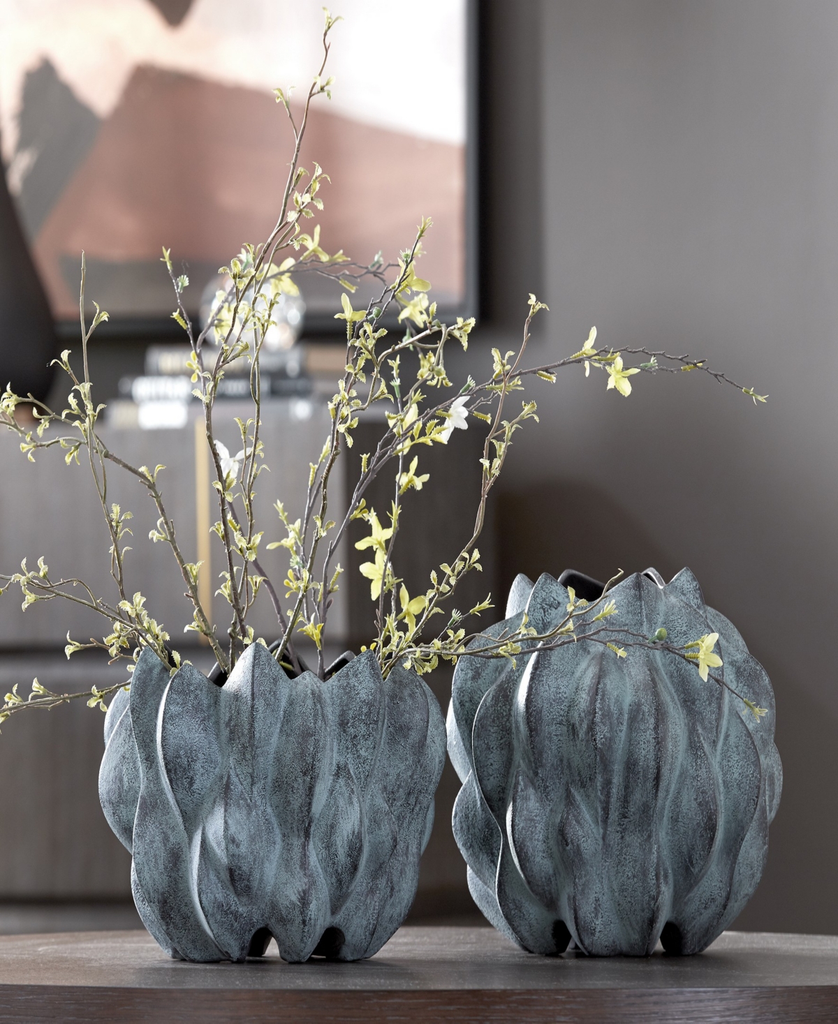 Uttermost Verdant Vases, Set Of 2 In Bronze