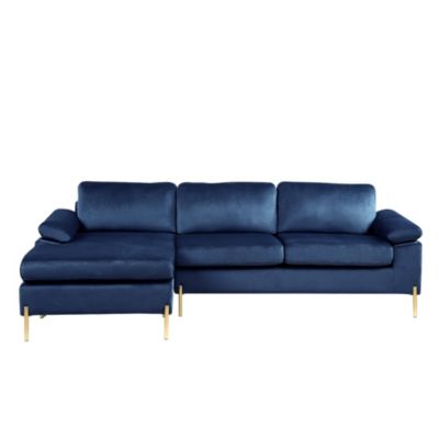Shannon Velvet Sectional Sofa With Chaise