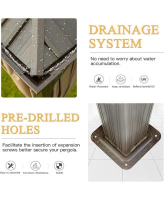 Streamdale Aluminum Gazebo with Curtains & Netting for Outdoor Use